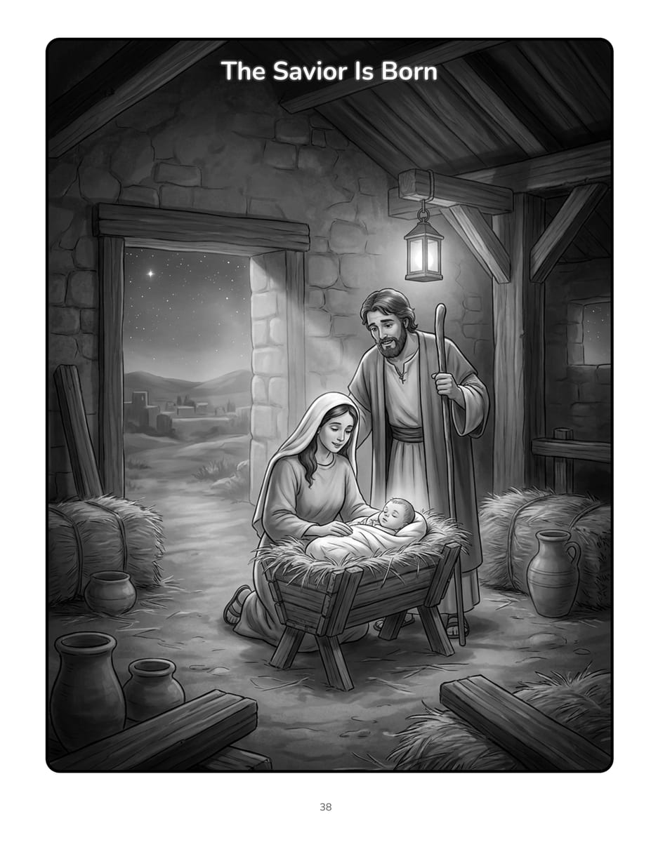 Real interior page 1 (the savior is born) from Noor & Luca Tell the Christmas Story